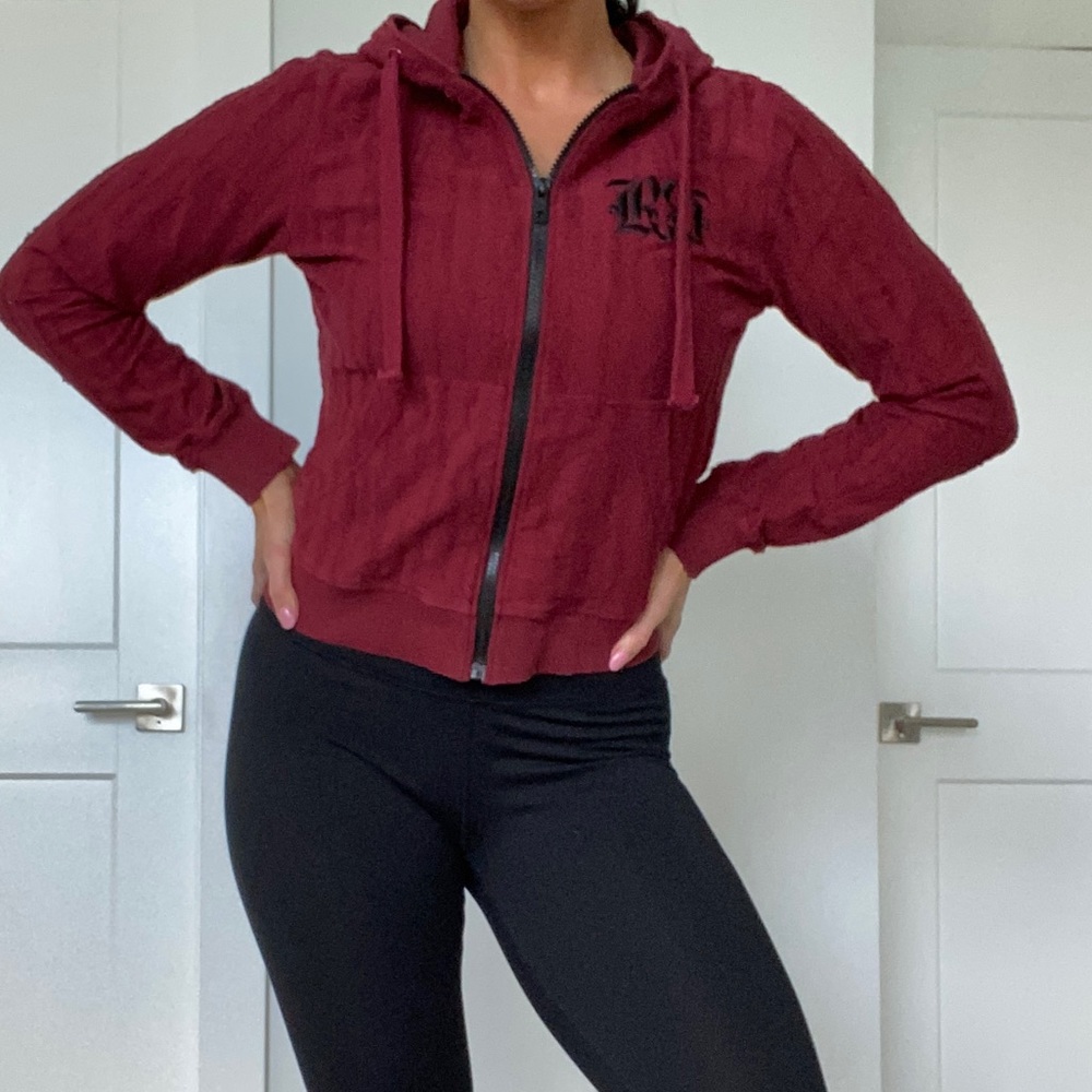 ⭐️HP!⭐️ Rock Revival Deep Red Zip Up Hoodie